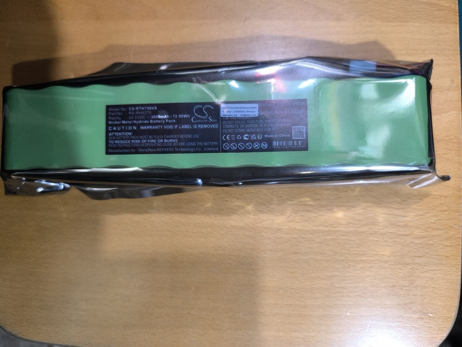 BATERIA ASPIRADORA ROWENTA, 24V, 3000 MILIAMPERES, RECARGABLE,224X46X45, R846460 - Imagen 1