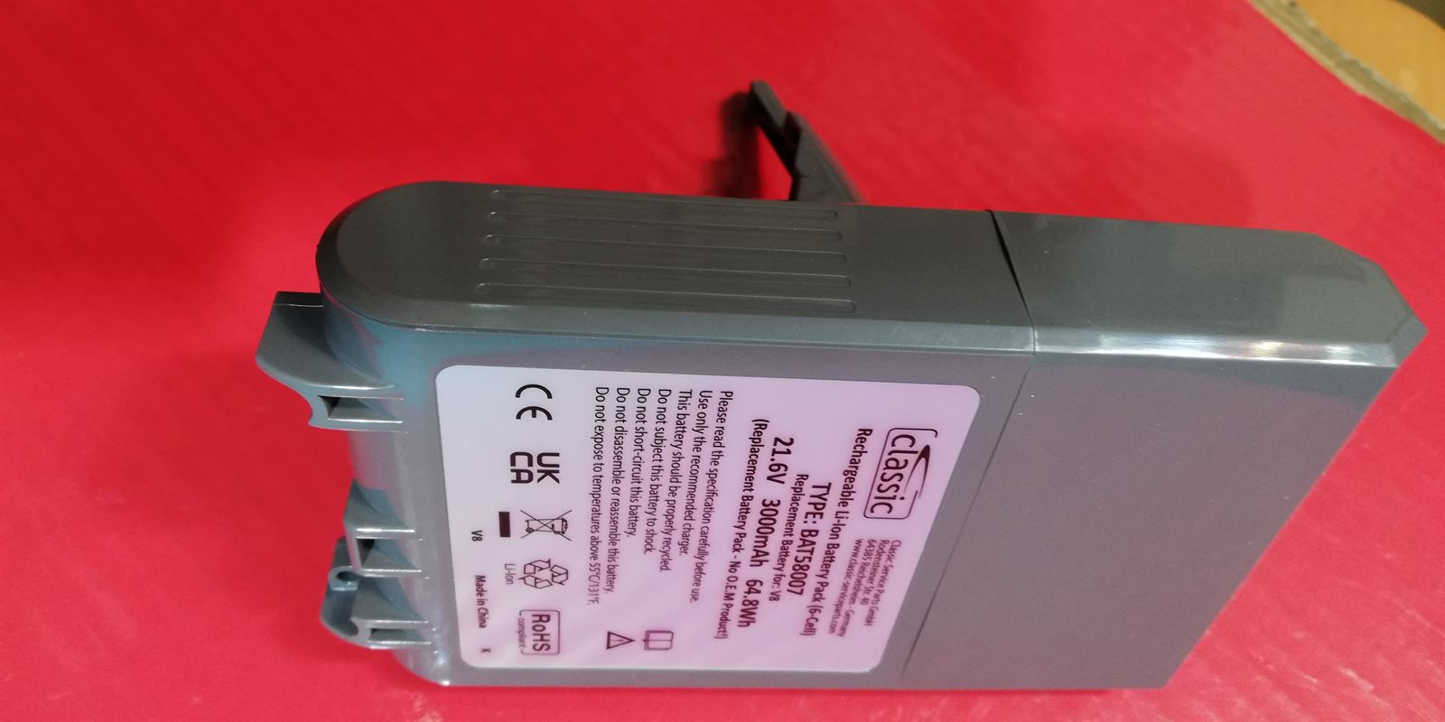 BATERÍA ASPIRADORES DYSON V8, 3000 mA, 21,6 V, W153170 - Imagen 4