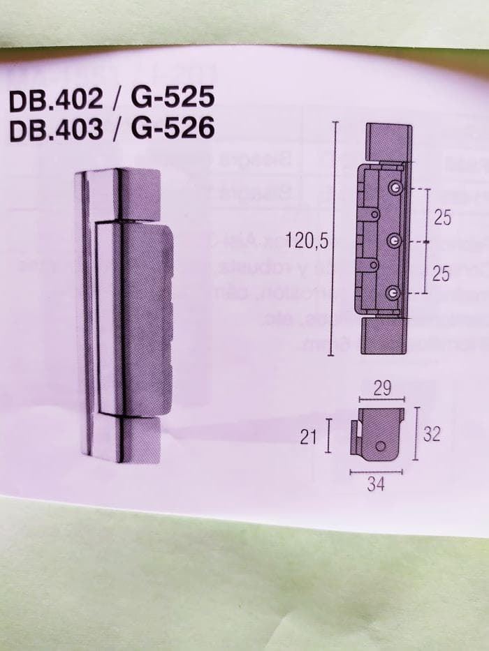 BISAGRA BOTELLERO BEBIDAS DB.402 ZAMAK CROMADO, LARGO 120MM,  DB402 - Imagen 1