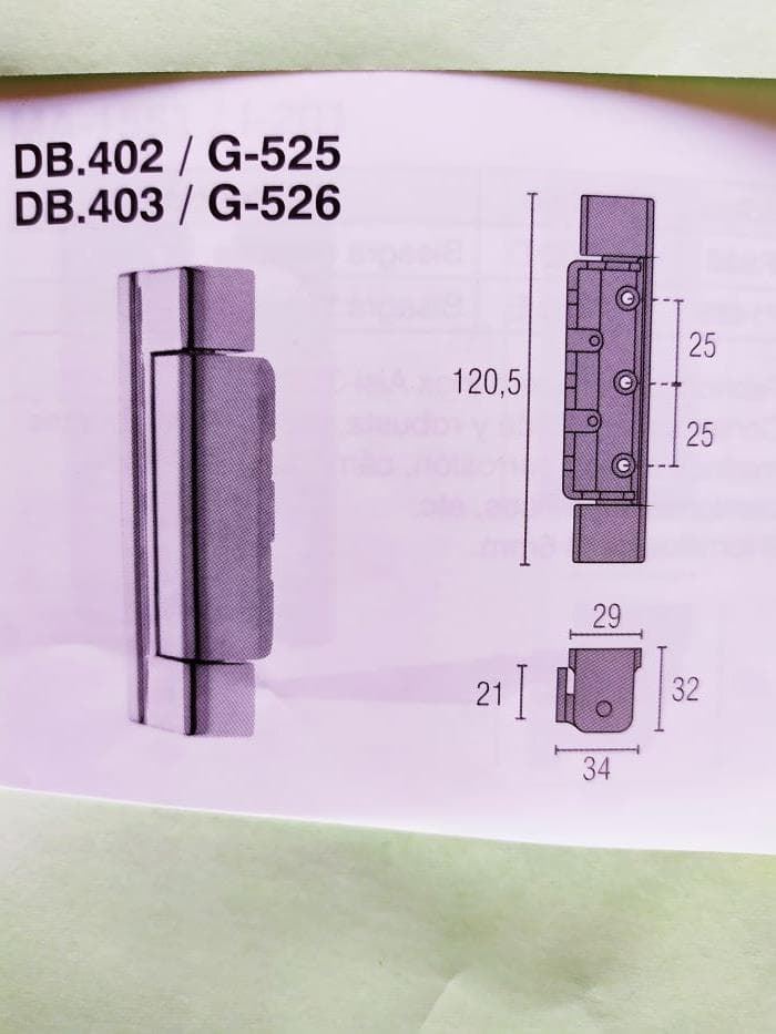 BISAGRA BOTELLERO BEBIDAS DB.402 ZAMAK CROMADO, LARGO 120MM, DB402 - Imagen 1