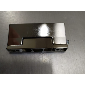 BISAGRA PUERTA FRIGORIFICO BOTELLERO COMERCIAL, DB.440 ZAMAK CROMADO SIN MUELLE, LARGO 97/95MM, ANCHO 21/14,5MM, AGUJEROS SUJECCION 63/32MM, VF975 - Imagen 2