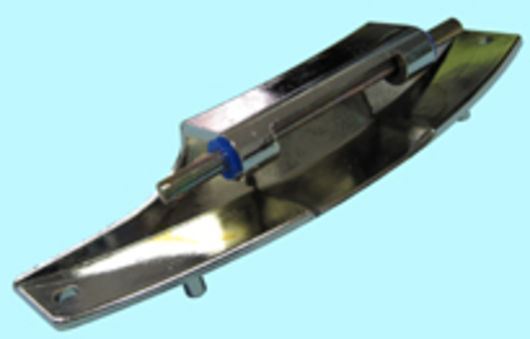 BISAGRA PUERTA LAVADORA BOSCH SIEMENS, largo total 153mm, largo eje 90mm, distancia casquillo 62 mm, distancia pivotes 95mm, distancia agujeros amarre 140mm, 00107638 - Imagen 1