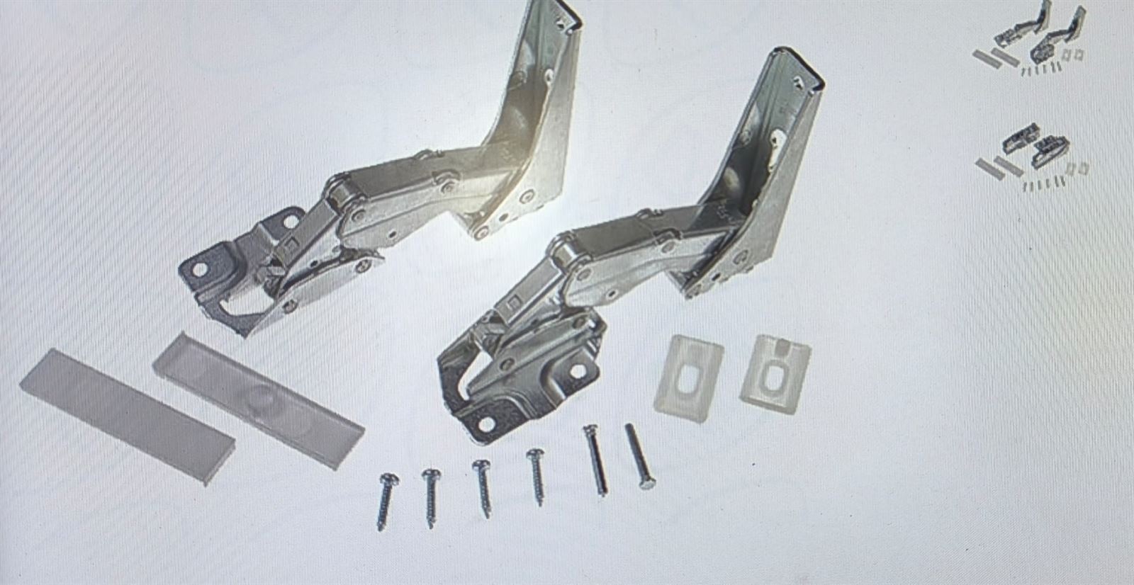 BISAGRAS PUERTA FRIGORIFICO WHIRLPOOL, BAUKNECHT, SMEG, CANDY, FAGOR, KIT DE 2 BISAGRAS PUERTA PANELABLE, 24X95X45 MM, FIJACION 52X41 MM, CENTRO AGUJEROS 67 MM, H721928 - Imagen 2