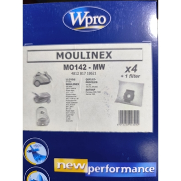 BOLSA ASÌRADOR MOULINEX, KIT DE 2 PAQUETES 4 BOLSAS CADA UNO + 1 FILTRO, VER FOTO MODELOS, MO142-MW - Imagen 1