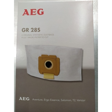BOLSA ASPIRADOR AEG, ELECTROLUX, ZANUSSI, PAQUETE 4 BOLSAS SINTETICAS+FILTRO MOTOR, RECAMBIO ORIGINAL, GR28S,   9002565423 - Imagen 1
