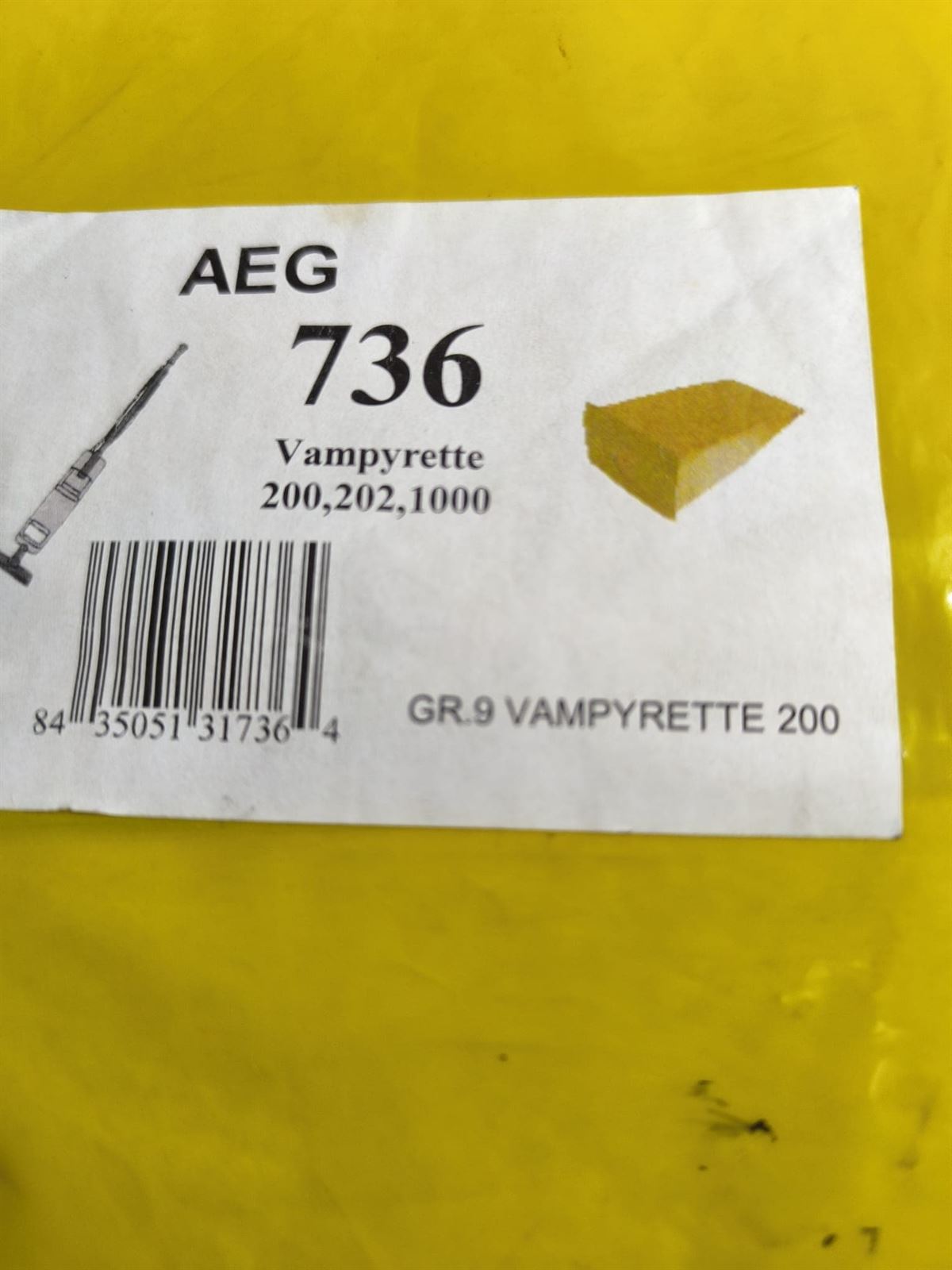 BOLSA ASPIRADOR AEG VAMPYRETTE, CAJA 10 BOLSAS, CARTON 125/112MM, DIAMETRO 39MM, VER FOTO MODELOS, CAJA 10 BOLSAS, GR9 - Imagen 1