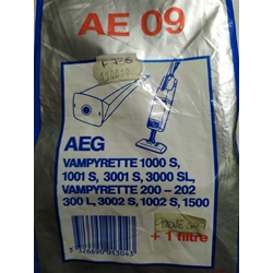BOLSA ASPIRADOR AEG VAMPYRETTE, FAGOR Y OTRAS MARCAS, VER FOTO MODELOS, CAJA 10 BOLSAS+1FILTRO, 110010 - Imagen 1
