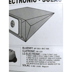 BOLSA ASPIRADOR BLUESKI, CLATRONIC, LG, SOLAC, PAQUETE 5 BOLSAS PAPEL, VER FOTO MODELOS MARCAS,  F-667 - Imagen 2