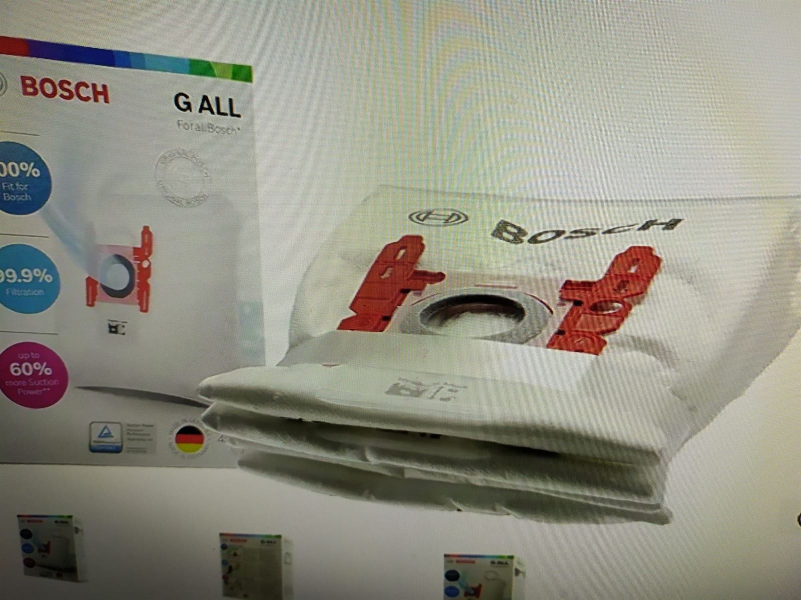 BOLSA ASPIRADOR BOSCH, BSG72223/11, CAJA 4 BOLSAS, RECAMBIO ORIGINAL, 17003048 - Imagen 1