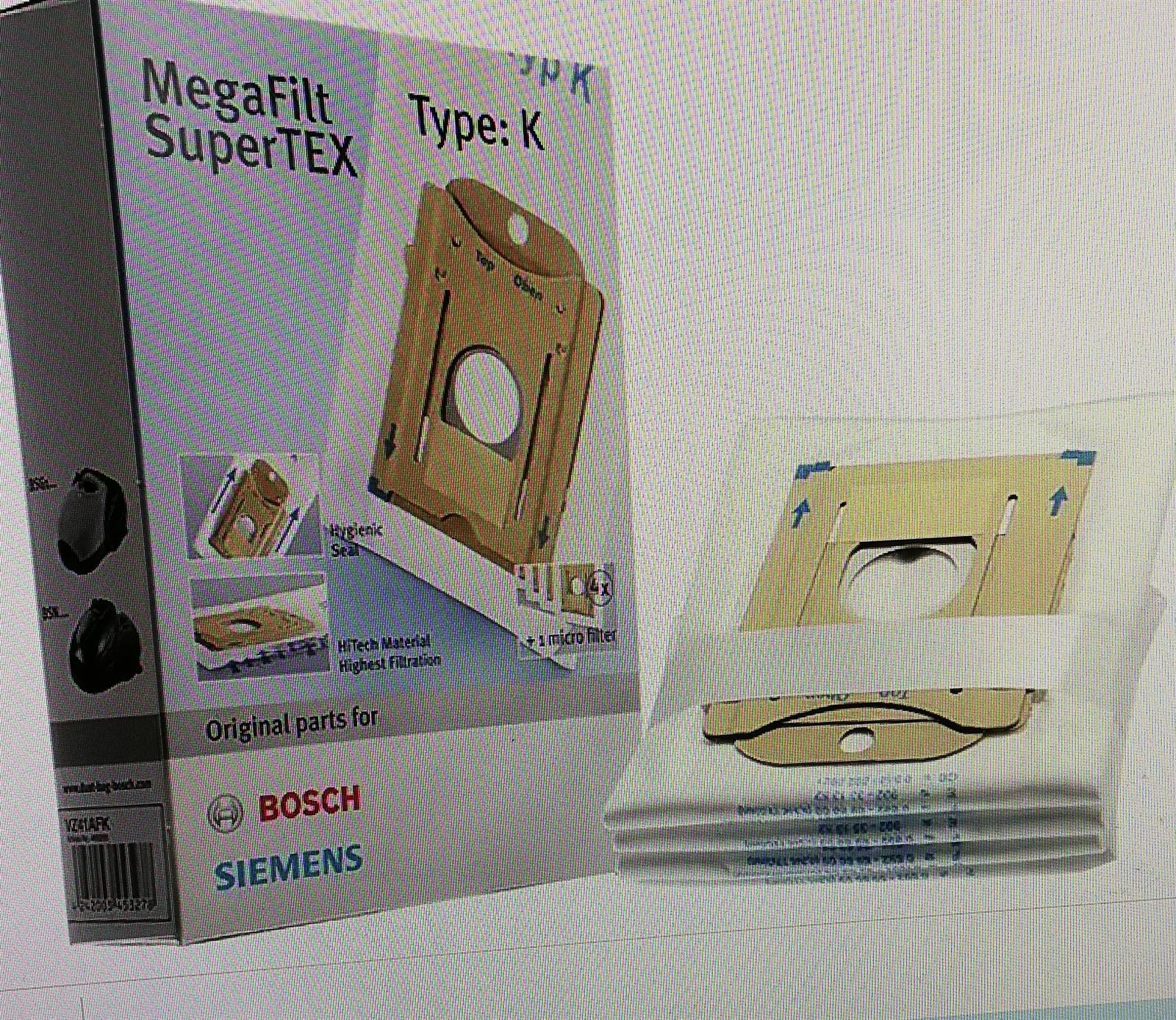 BOLSA ASPIRADOR BOSCH, SIEMENS, WHIRLPOOL, INDESIT, CAJA 5 BOLSAS, RECAMBIO ORIGINAL, VER FOTO MARCAS Y MODELOS,   00468265 - Imagen 1