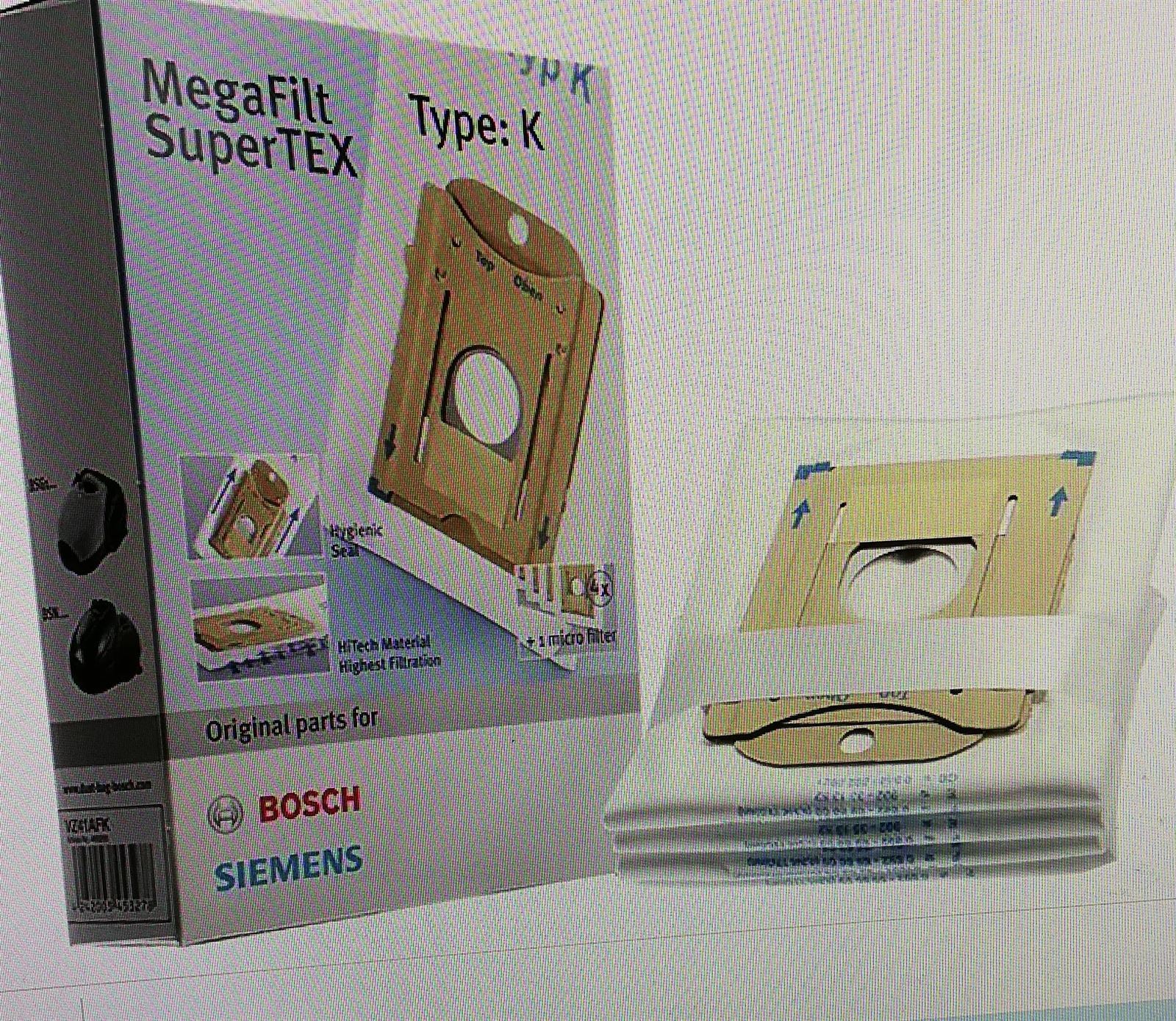 BOLSA ASPIRADOR BOSCH, SIEMENS, WHIRLPOOL, INDESIT, CAJA 5 BOLSAS, RECAMBIO ORIGINAL, VER FOTO MARCAS Y MODELOS, 00468265 - Imagen 1