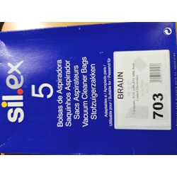 BOLSA ASPIRADOR BRAUN, CAJA 5 BOLSAS PAPEL, CARTON 108/106/97/53MM, VACUMATIC703 - Imagen 1
