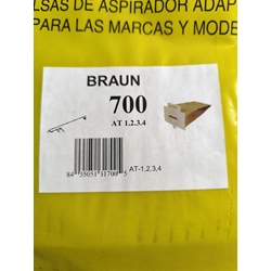 BOLSA ASPIRADOR BRAUN, CAJA 5 BOLSAS PAPEL, CARTON 150/142/125/95/70 MM,  AT1.2.3.4 - Imagen 1