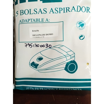 BOLSA ASPIRADOR DELONGHI DOM COMPACT, PAQUETE 5 BOLSAS PAPEL, RECAMBIO ALTERNATIVO, 7951700030 - Imagen 1