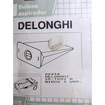 BOLSA ASPIRADOR DELONGHI, XP1000, PAQUETE 3 BOLSAS PAPEL, RECAMBIO ALTERNATIVO, 110135 - Imagen 1