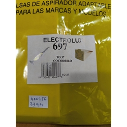 BOLSA ASPIRADOR , ELECTROLUX, ASPIRADOR ESCOBA, PAQUETE 5 BOLSAS, RECAMBIO ALTERNATIVO, CARTON 76/62 MM, DIAMETRO 41MM, TO-37 - Imagen 1