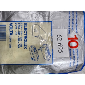 BOLSA ASPIRADOR ELECTROLUX, CAJA 10 BOLSAS PAPEL, VER FOTO MODELOS COMPATIBLES, CARTON 170MM, DIAMETRO 45/50MM,  EL59-CW - Imagen 1