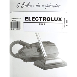 BOLSA ASPIRADOR ELECTROLUX, LUX 1, PAQUETE 5 BOLSAS PAPEL, VER MODELOS FOTO, RECAMBIO ALTERNATIVO,  F-515 - Imagen 1