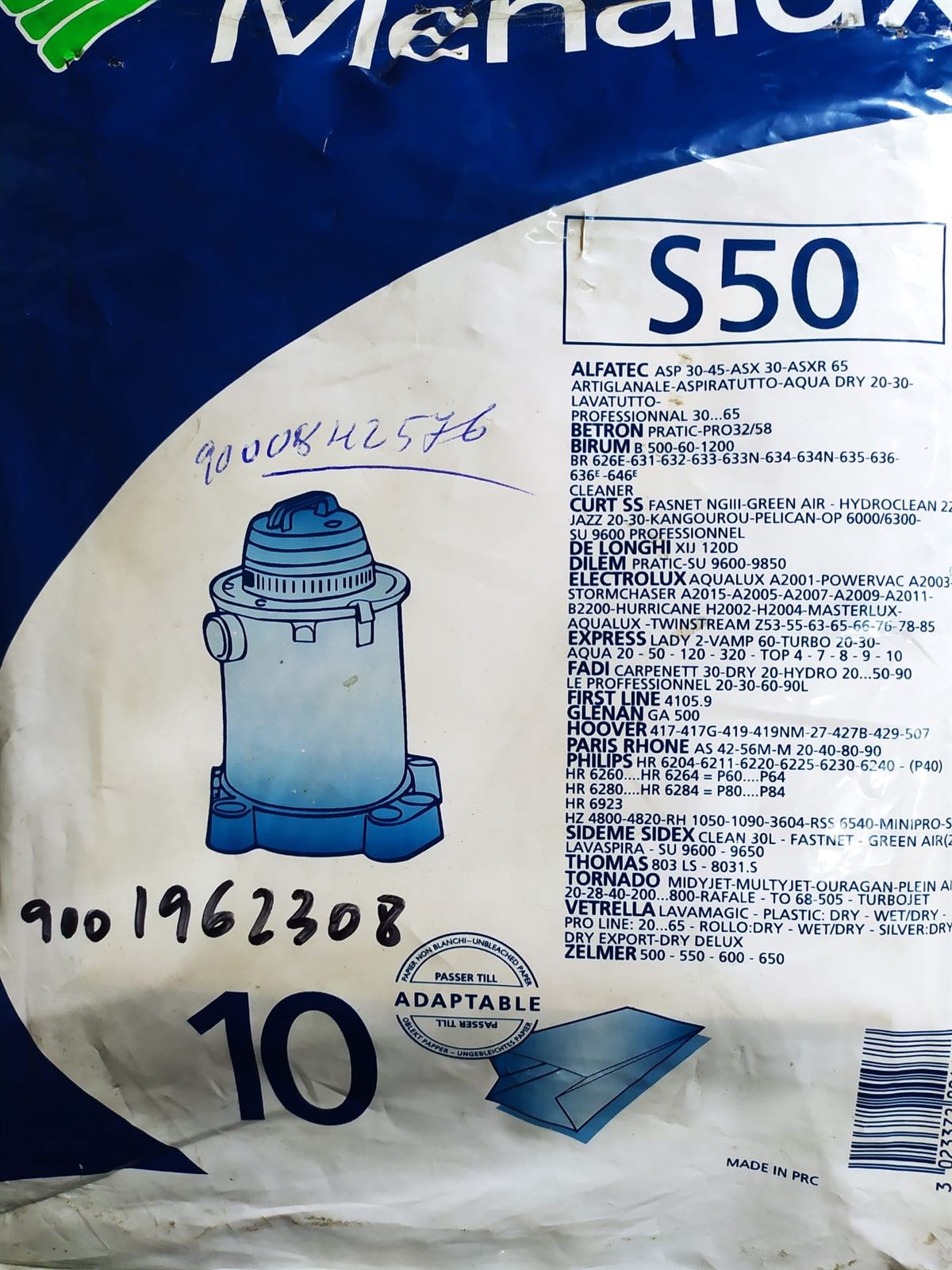 BOLSA ASPIRADOR , ELECTROLUX, PAQUETE 10 BOLSAS, RECAMBIO ORIGINAL, VER FOTO MODELOS MARCAS,  9000842576, 9001962308 - Imagen 1