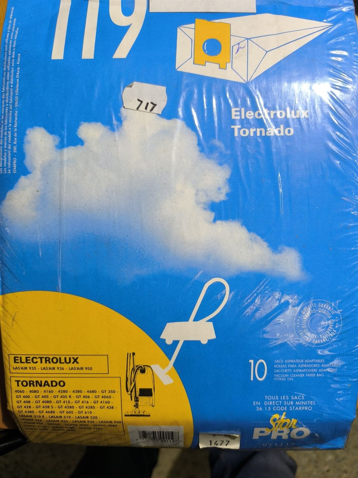 BOLSA ASPIRADOR ELECTROLUX, PAQUETE 10 BOLSAS, VER FOTO MODELOS COMPATIBLES,  9000343120 - Imagen 1