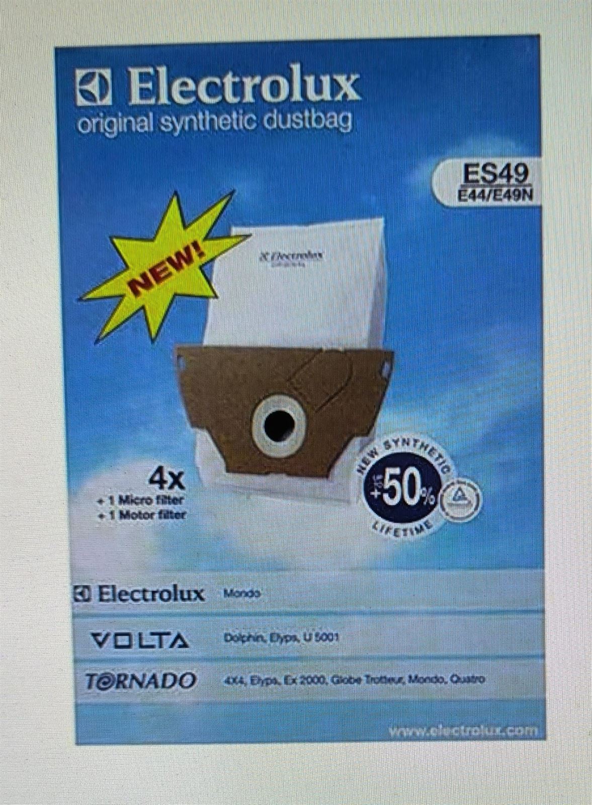 BOLSA ASPIRADOR ELECTROLUX, TORNADO, Z-1160, CAJA 4 BOLSAS SINTETICAS + 2 FILTROS, RECAMBIO ORIGINAL, 9002565464 - Imagen 1