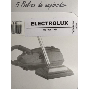 BOLSA ASPIRADOR ELECTROLUX, UZ 925, UZ 930, PAQUETE 5 BOLSAS PAPEL, VER MODELOS FOTO, RECAMBIO ALTERNATIVO,  F-696 - Imagen 1