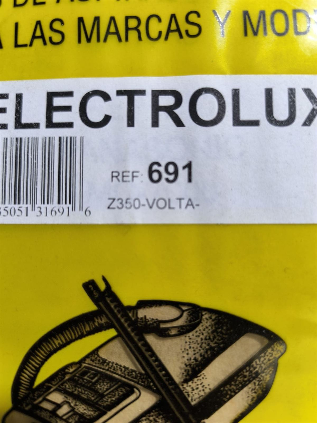 BOLSA ASPIRADOR ELECTROLUX, Z350, CAJA 5 BOLSAS PAPEL, AÑO 1982,   Z350 - Imagen 1