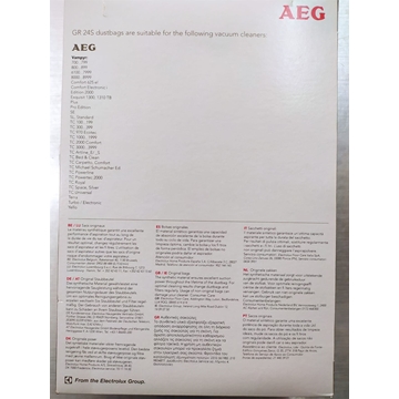 BOLSA ASPIRADOR ELECTROLUX, ZANUSSI, PAQUETE 4 BOLSAS SINTETICAS+FILTRO MOTOR, RECAMBIO ORIGINAL, GR24S, 9002565415 - Imagen 2