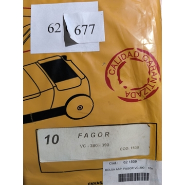 BOLSA ASPIRADOR FAGOR, CAJA 10 BOLSAS PAPEL, CARTON 109MM, DIAMETRO 55MM, 621539 - Imagen 1