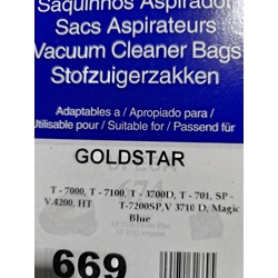 BOLSA ASPIRADOR GOLSTAR, T7000,T7100,T3700D,T701,SPV4200, CARTON 100/109/112MM, CAJA 5 UNIDADES, T7000 - Imagen 1