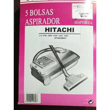 BOLSA ASPIRADOR HITACHI, PAQUETE 5 BOLSAS PAPEL, VER FOTO MODELOS,   F-758 - Imagen 1