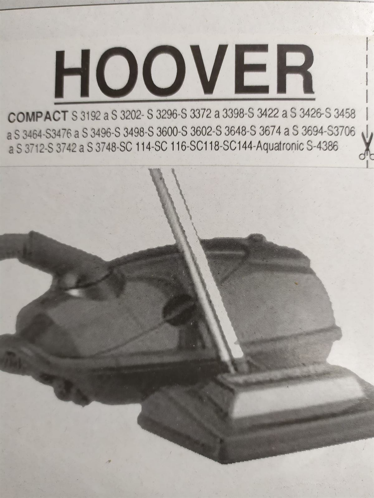 BOLSA ASPIRADOR HOOVER COMPACT, VER FOTO MODELOS, CAJA 5 BOLSAS PAPEL, F-727 - Imagen 2