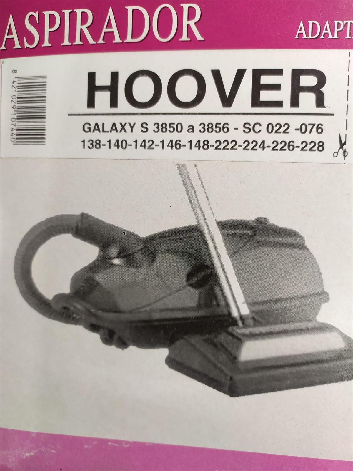 BOLSA ASPIRADOR HOOVER GALAXY, VER FOTO MODELOS, CAJA 5 BOLSAS PAPEL, KIT 2 CAJAS, F-744 - Imagen 1