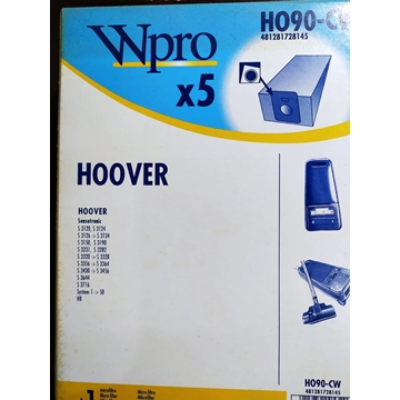 BOLSA ASPIRADOR HOOVER, SENSOTRONIC, CAJA 5 BOLSAS PAPEL+1FILTRO, RECAMBIO ALTERNATIVO, KIT 2 CAJAS,  HO90-CW - Imagen 1