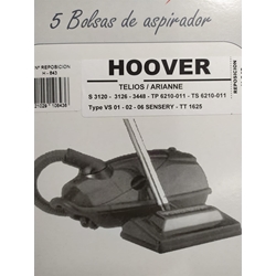 BOLSA ASPIRADOR HOOVER TELIOS, ARIANNE, VER FOTO MODELOS, CAJA 5 BOLSAS PAPEL,   F-643 - Imagen 1