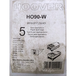 BOLSA ASPIRADOR HOOVER, VER FOTO MODELOS, CAJA 5 BOLSAS PAPEL, RECAMBIO ALTERNATIVO, 110232 - Imagen 1