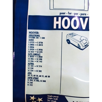 BOLSA ASPIRADOR HOOVER, VER FOTO MODELOS, CAJA 5 BOLSAS PAPEL, RECAMBIO ALTERNATIVO,   110261,   481981729246 - Imagen 2