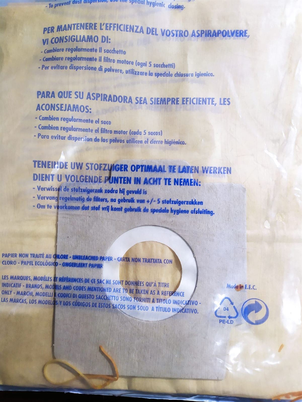 BOLSA ASPIRADOR HOOVER, VER FOTO MODELOS, CAJA 5 BOLSAS PAPEL, RECAMBIO ALTERNATIVO,   110261,   481981729246 - Imagen 3