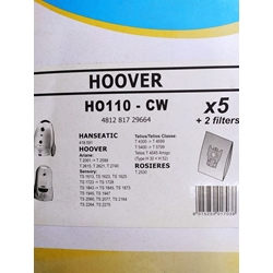 BOLSA ASPIRADOR HOOVER, VER FOTO MODELOS MARCAS, CAJA 5 BOLSAS PAPEL+2 FILTROS, RECAMBIO ALTERNATIVO,  HO110-CW - Imagen 1
