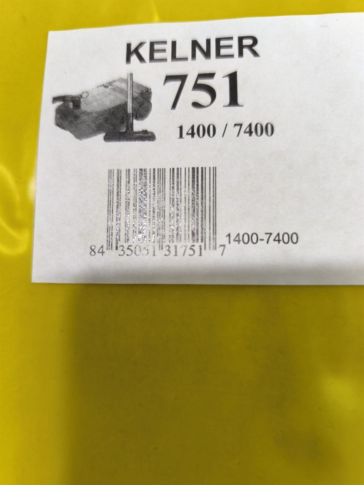 BOLSA ASPIRADOR KELNER, 1400,7400, CAJA 5 BOLSAS PAPEL, CARTON 118/200MM,  DIAMETRO 50MM, 751 - Imagen 1
