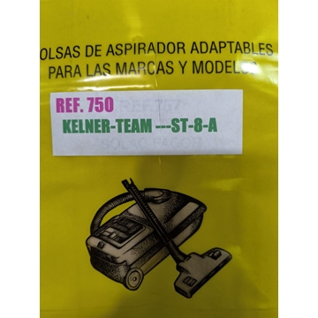 BOLSA ASPIRADOR KELNER, CAJA 5 BOLSAS PAPEL, CARTON 90MM,  ST8A - Imagen 1