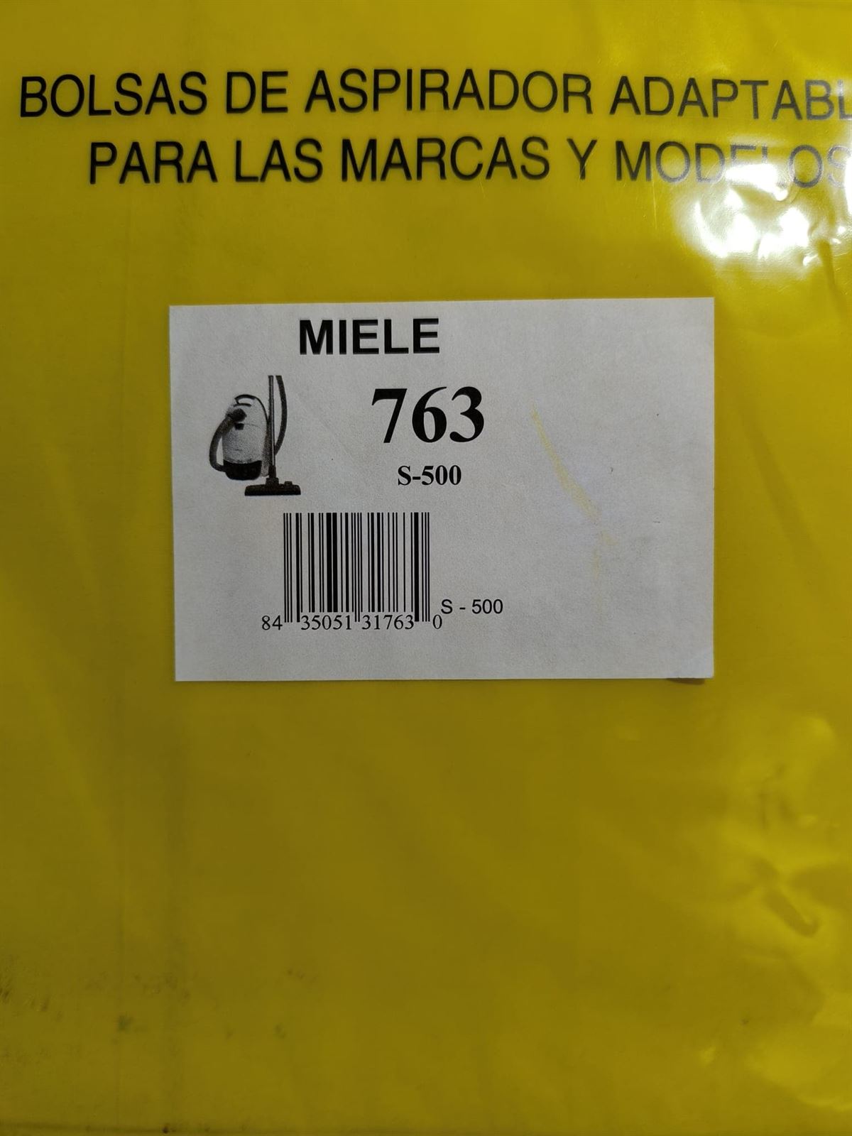 BOLSA ASPIRADOR MIELE, CAJA 5 BOLSAS, CARTON 92MM,  S500 - Imagen 1