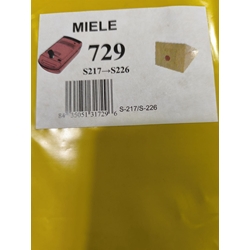 BOLSA ASPIRADOR MIELE, CAJA 5 BOLSAS PAPEL, CARTON 93MM, DIAMETRO 44, RECAMBIO ALTERNATIVO, 729 - Imagen 1