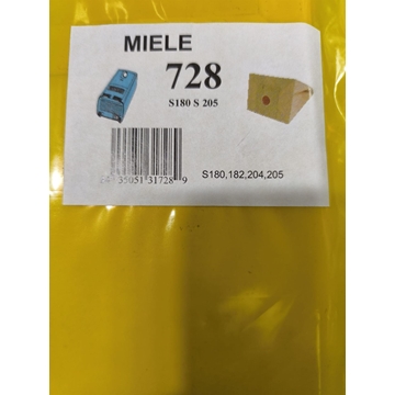 BOLSA ASPIRADOR MIELE, CAJA 5 BOLSAS PAPEL, CARTON 94MM, DIAMETRO 42, RACAMBIO ALTERNATIVO,   728 - Imagen 1