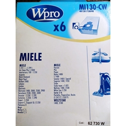 BOLSA ASPIRADOR MIELE, RECAMBIO ALTERNATIVO, MODELOS S1400,S241,S299I,S250,S2900, VER FOTO MODELOS MARCAS , PAQUETE 6 BOLSAS PAPEL+2FILTRO,  481281728098, MI130-CW - Imagen 1