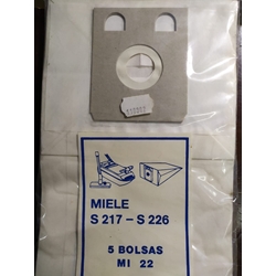BOLSA ASPIRADOR MIELE, RECAMBIO ALTERNATIVO, VER FOTO MODELOS MARCAS,S217,S226, PAQUETE 5 BOLSAS PAPEL, 110302 - Imagen 1