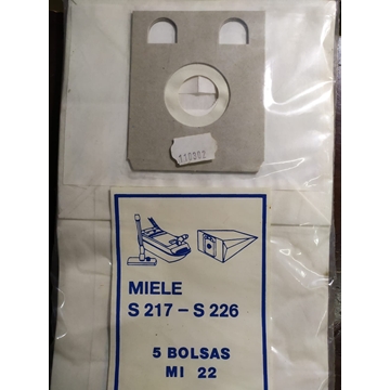 BOLSA ASPIRADOR MIELE, RECAMBIO ALTERNATIVO, VER FOTO MODELOS MARCAS,S217,S226, PAQUETE 5 BOLSAS PAPEL, 110302 - Imagen 1