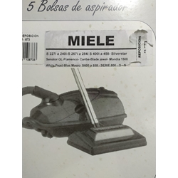 BOLSA ASPIRADOR MIELE, RECAMBIO ALTERNATIVO, VER FOTO MODELOS MARCAS ,S227I,S284I,S400I,S600, PAQUETE 5 BOLSAS PAPEL, M-873 - Imagen 1