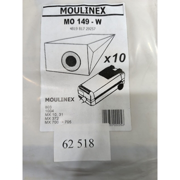 BOLSA ASPIRADOR MOULINEX, CAJA 10 BOLSAS PAPEL, MX700,  MO149-W - Imagen 1