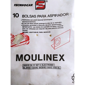 BOLSA ASPIRADOR MOULINEX, CAJA 10 BOLSAS, RECAMBIO ALTERNATIVO, VER FOTO MODELOS,  110350 - Imagen 1
